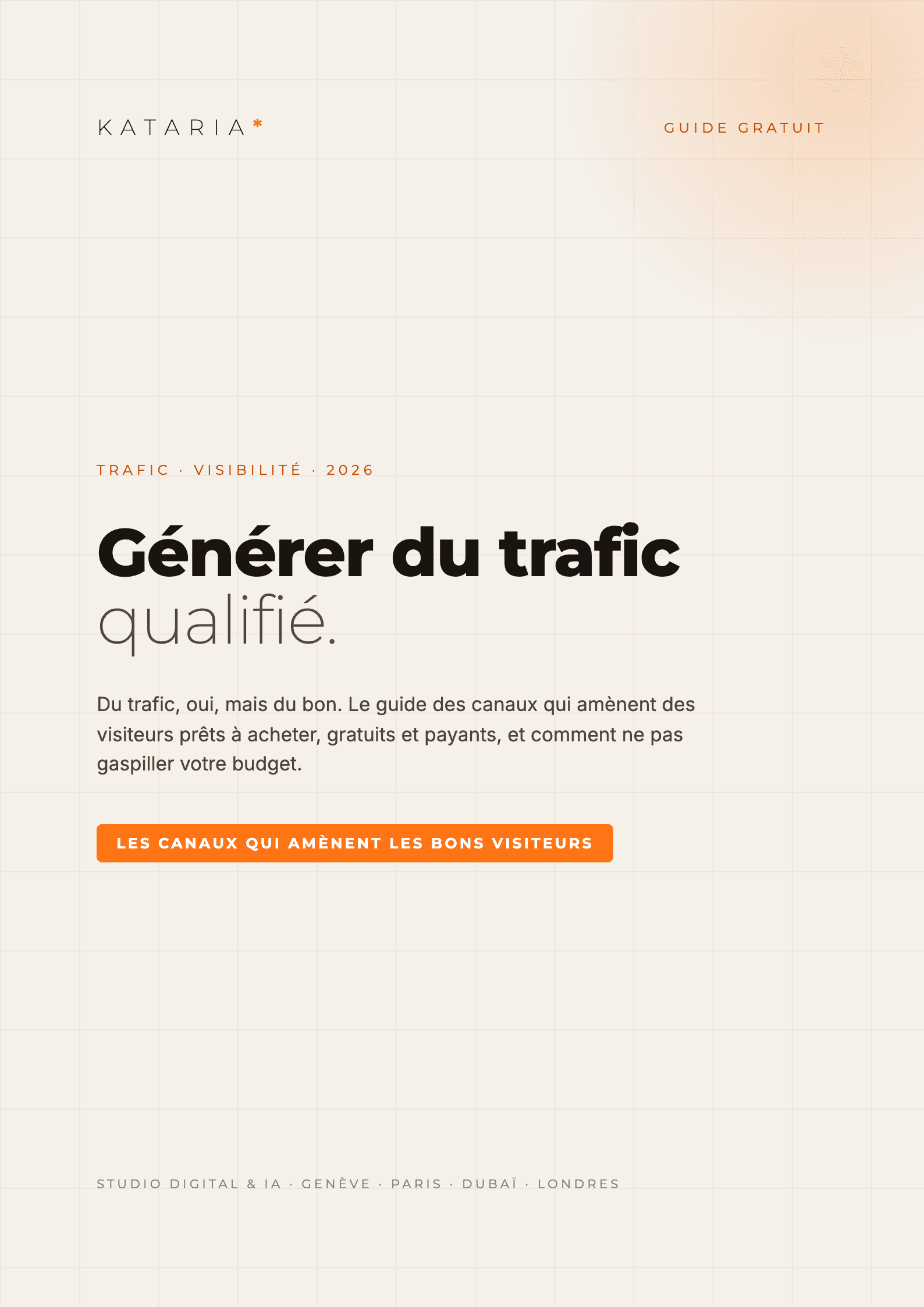 Couverture du guide Générer du trafic qualifié