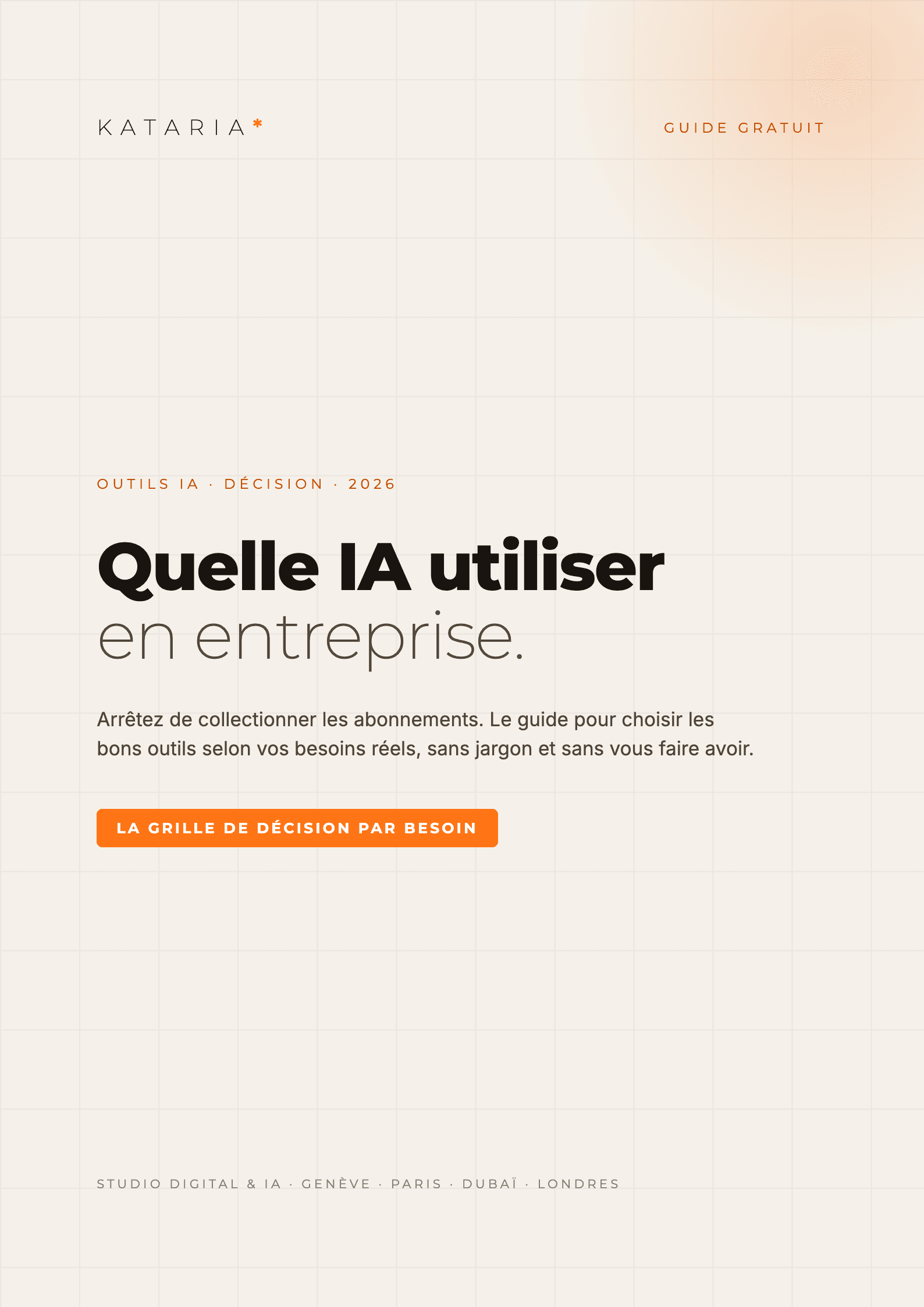 Couverture du guide Quelle IA utiliser en entreprise